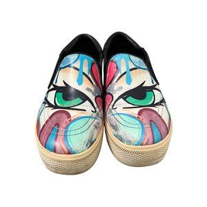 Ash Colorful Jam Bis Eyes Art Slip On Leather Platform Sneakers Size 6